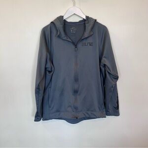 Nike Elite Dri-Fit Full Zip Athletic Hoodie Large Gray